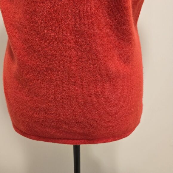 Neiman Marcus 100% Cashmere Knit Tank Top Sweater Red Pullover Large Womens - Picture 7 of 9